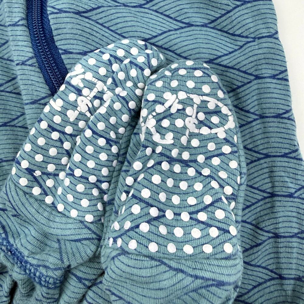 Kickee Pants Bamboo Blue Zip Footie Pajamas, Size 3/6m - Picture 4 of 5